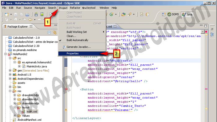 Eclipse, Java, Android