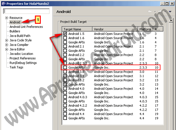 Eclipse, Java, Android