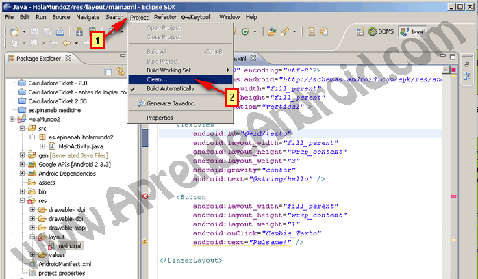 Eclipse, Java, Android