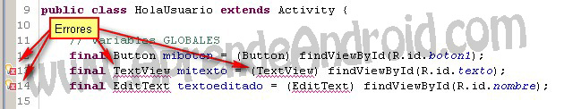 errores en eclipse con Android