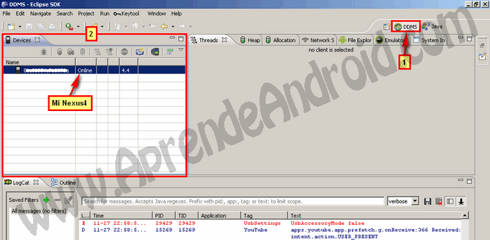 conexion nexus4 a eclipe
