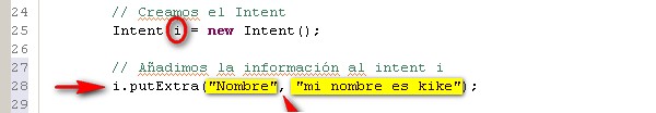 como crear un intent Android