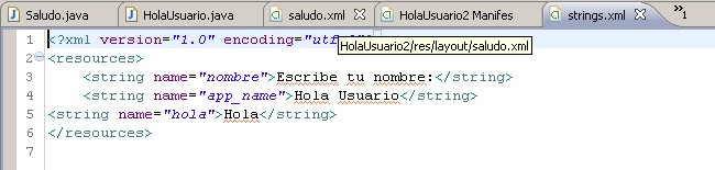 ejemplo fichero de recursos Android