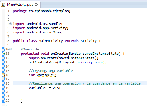 operaciones aritmeticas android