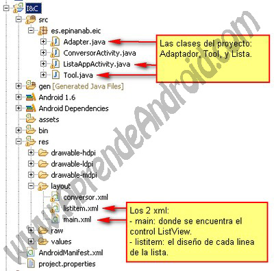 ejemplo clase listview personalizado android