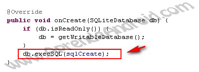 execSQL, android, SQLite