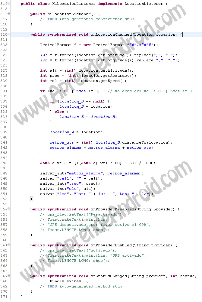 Propiedades, TextView, eclipse