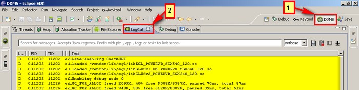 Propiedades, TextView, eclipse